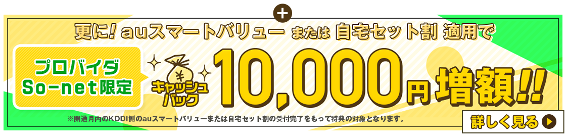 auスマートバリュー適用で増額
