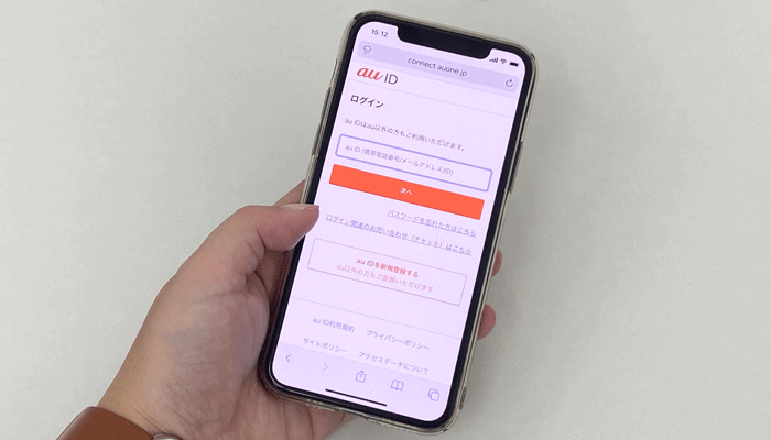 au IDの画面の写真