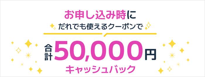 BIGLOBE光:最大50,000円キャッシュバック