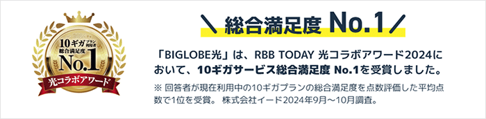 BIGLOBE光：光コラボアワード最優秀賞