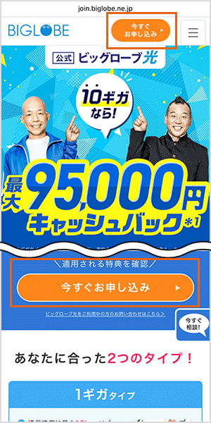 ビッグローブ光 申し込み手順詳細