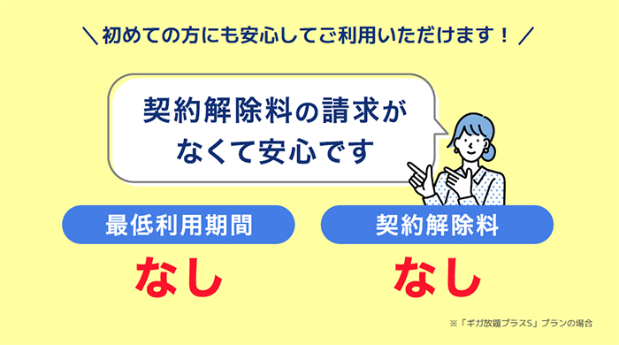BIGLOBE WiMAXの契約解除料の請求がないことを説明する