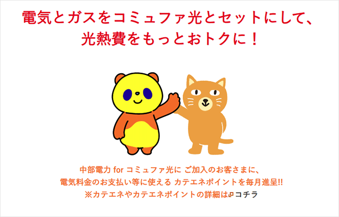 コミュファ光：中部電力とのセット割