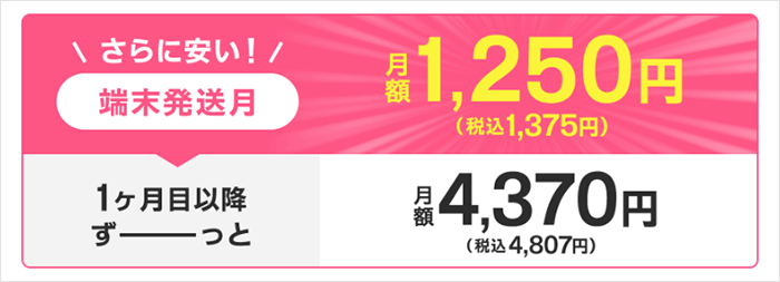 GMOとくとくBB WiMAX:月額料金割引の画像