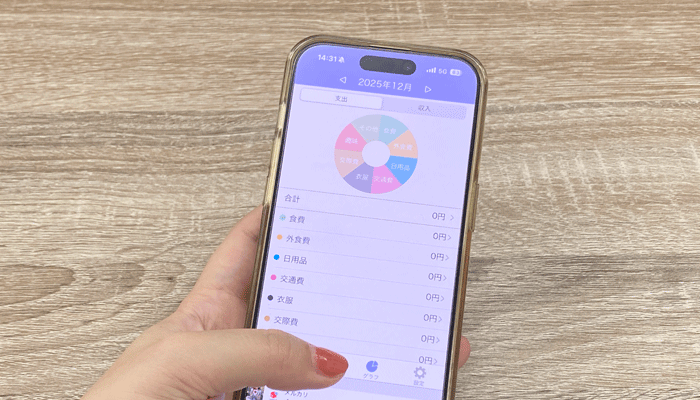 家計簿をつけている写真