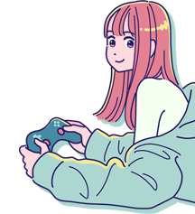 ゲームをしている女の子