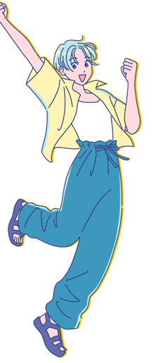 喜んでいる女の子